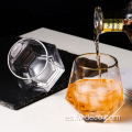 Copa de vidrio de whisky de diamante de diamante soplado a mano